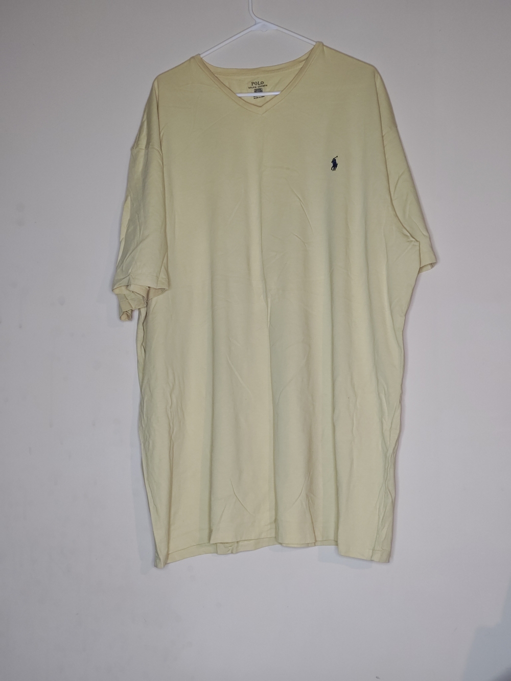 Polo by Ralph Lauren Men's V-Neck Short Sleeve Tee in Yellow 2XLT